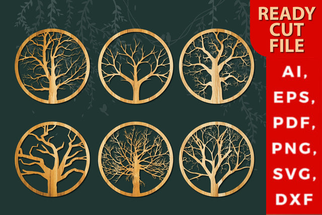 3d laser cut tree SVG in a circle bundle SVG MD JOYNAL ABDIN 