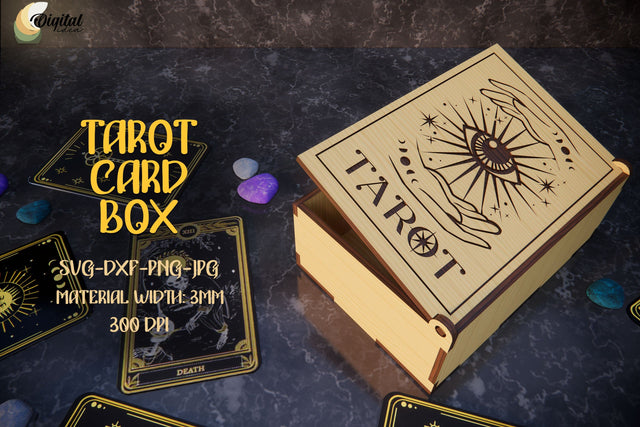 3D Laser Decor. Gift Box SVG. Tarot Card Box Laser Cut. SVG Evgenyia Guschina 