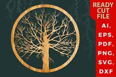 3d laser/paper cut tree SVG in a circle SVG MD JOYNAL ABDIN 