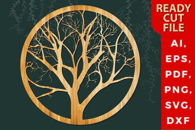 3d laser/paper cut tree SVG in a circle SVG MD JOYNAL ABDIN 