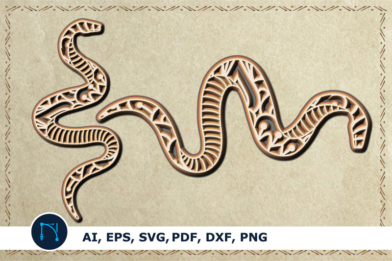 3d layer boho Snake SVG cut file SVG MD JOYNAL ABDIN 