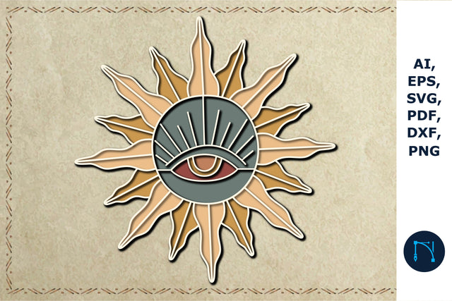 3d layer boho sun SVG cut file SVG MD JOYNAL ABDIN 