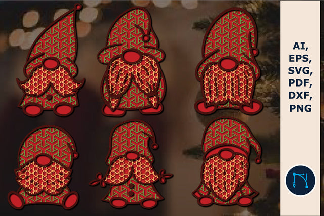 3D layer Christmas gnome SVG bundle SVG MD JOYNAL ABDIN 