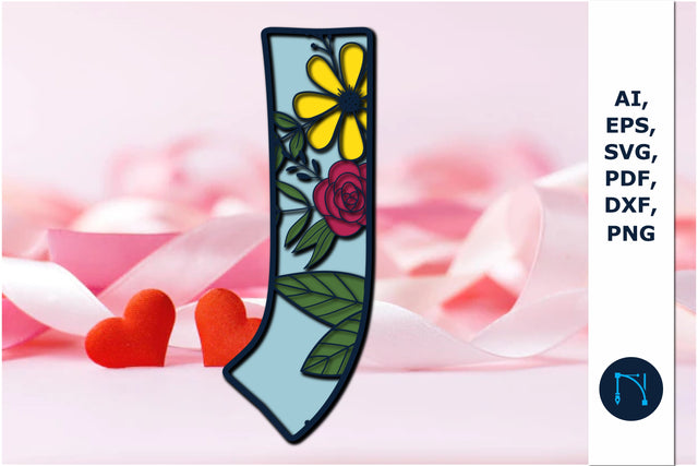 3d layer floral alphabet J laser cut svg SVG MD JOYNAL ABDIN 