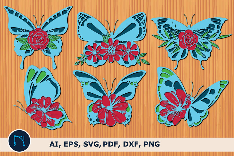 3D layer floral butterfly SVG bundle SVG MD JOYNAL ABDIN 