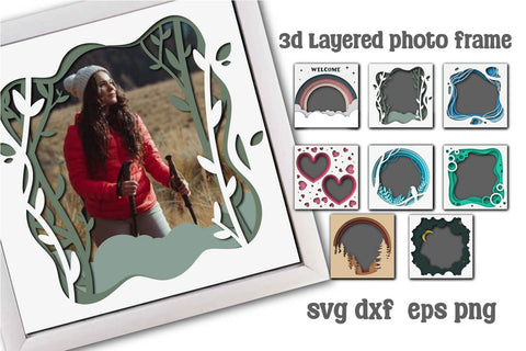 3d layer photo frame svg, dxf, eps, png SVG dadan_pm 