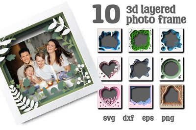 3d Layer Photo Frame Svg, Dxf, Eps, Png SVG dadan_pm 
