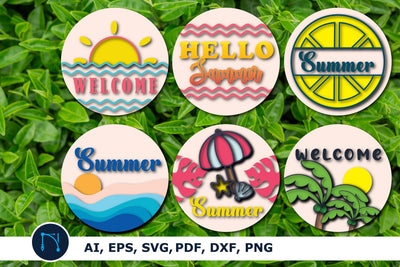 3d layer Summer Round Sign SVG bundle SVG MD JOYNAL ABDIN 