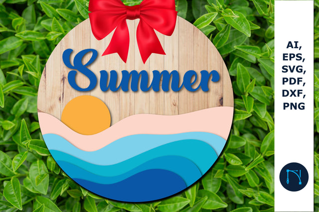 3d layer Summer Round Sign svg cut file SVG MD JOYNAL ABDIN 