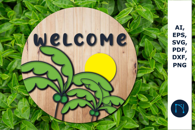 3d layer Summer Round Sign svg cut file SVG MD JOYNAL ABDIN 