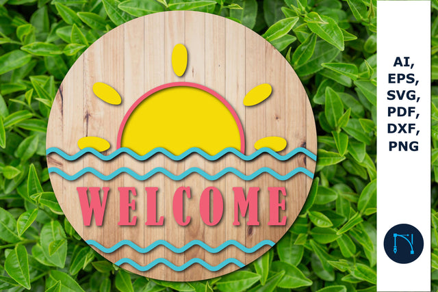 3d layer Summer Round Sign svg cut file SVG MD JOYNAL ABDIN 