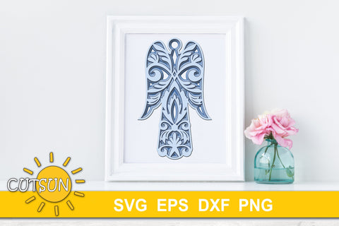 3D Layered Angel SVG | 3D Layered Christmas Angel SVG 3D Paper CutsunSVG 