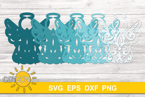 3D Layered Angel SVG | 3D Layered Christmas Angel SVG 3D Paper CutsunSVG 