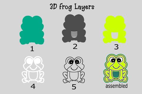 3D Layered Animal Bundle - Turtle, Frog, Owl, Penguin 3D Paper Stacy's Digital Designs 
