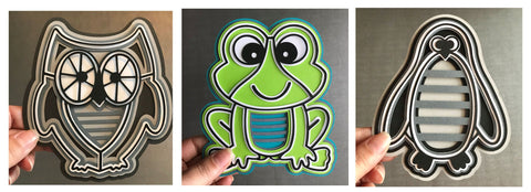 3D Layered Animal Bundle - Turtle, Frog, Owl, Penguin 3D Paper Stacy's Digital Designs 