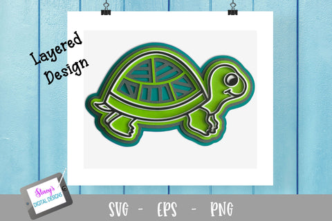 3D Layered Animal Bundle - Turtle, Frog, Owl, Penguin 3D Paper Stacy's Digital Designs 