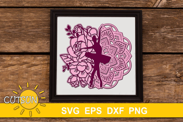 3D Layered Ballerina Mandala SVG 6 layers 3D Paper CutsunSVG 