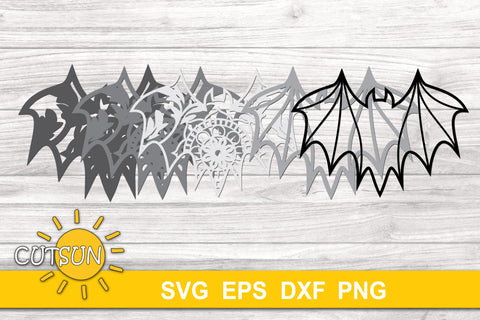 3D Layered Bat Mandala SVG 3D Paper CutsunSVG 
