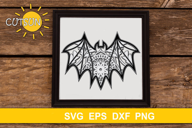 3D Layered Bat Mandala SVG 3D Paper CutsunSVG 