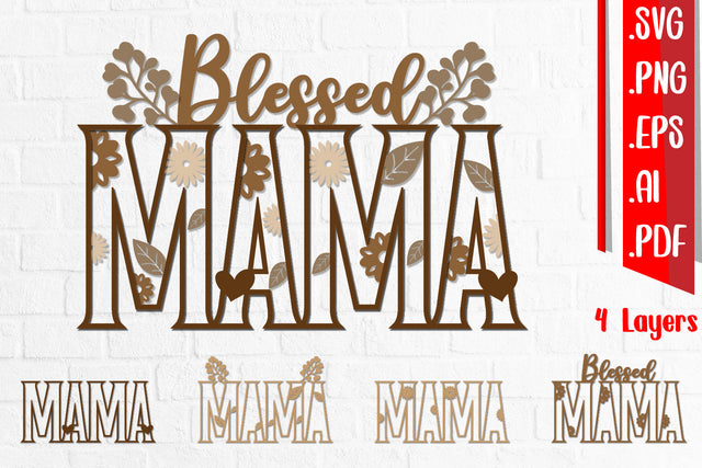 3D Layered Blessing Mama - Svg Eps Ai Png Pdf SVG zafrans studio 