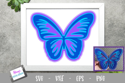 3D Layered Butterfly Design 3D Paper Stacy's Digital Designs 