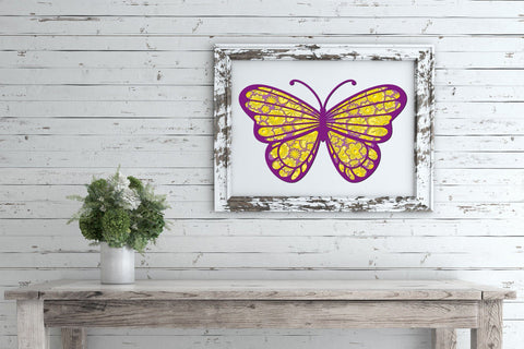 3D Layered Butterfly SVG, Summer SVG, Floral Butterfly SVG, 5 Layers. 3D Paper Elinorka 