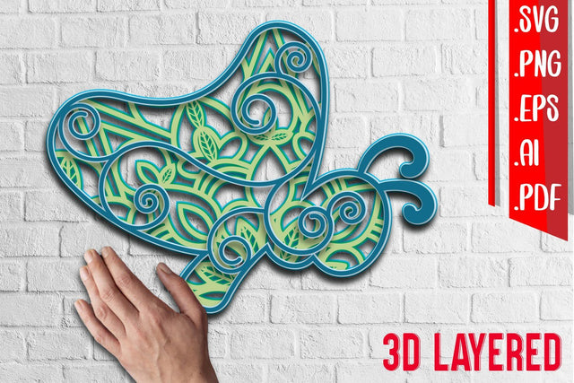 3D Layered Butterfly svg SVG zafrans studio 