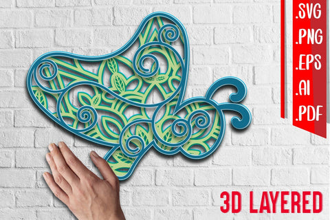 3D Layered Butterfly svg SVG zafrans studio 