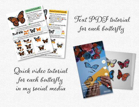 3d Layered butterfly SVG templates | 6 paper realistic butterflies | Butterfly SVG bundle | Cut files for Cricut and Silhouette Studio 3D Paper MagicArtLab 