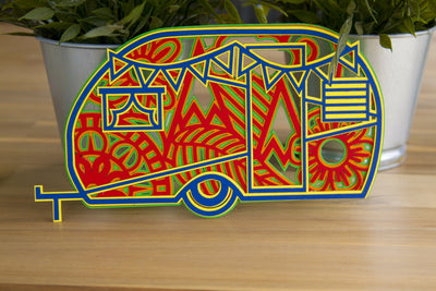 3D Layered Camper Mandala cut file for crafters 5 layers 3D Paper CutsunSVG 