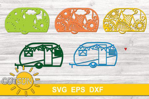 3D Layered Camper Mandala cut file for crafters 5 layers 3D Paper CutsunSVG 