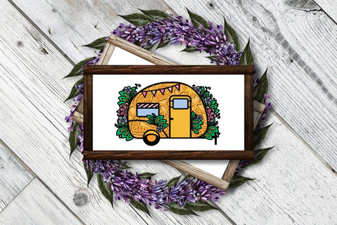 3D Layered Camper SVG, Camping SVG, Camp Life SVG, Happy Camper with Flowers. 3D Paper Elinorka 