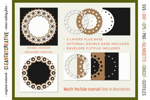 3D layered CARD svg | stacked paper greeting card craft idea SVG CleanCutCreative 