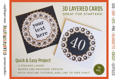 3D layered CARD svg | stacked paper greeting card craft idea SVG CleanCutCreative 