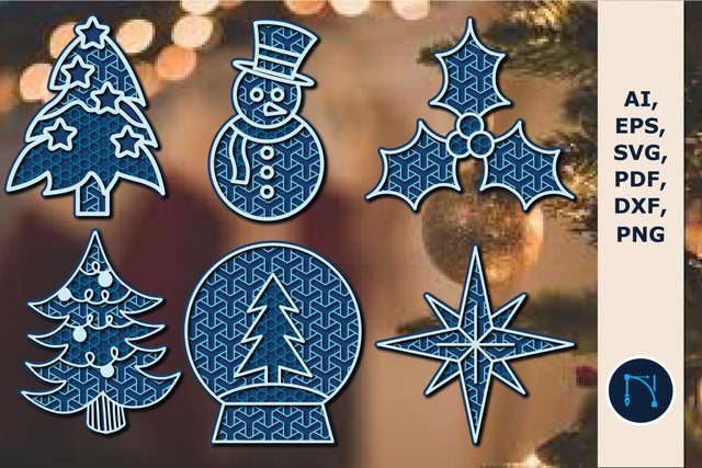 3d Layered Christmas element SVG bundle SVG MD JOYNAL ABDIN 