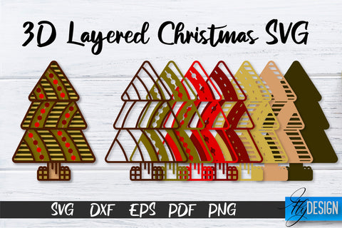 3D Layered Christmas SVG Bundle | Christmas Design | Multilayered SVG SVG Fly Design 