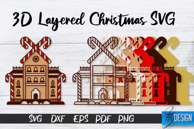 3D Layered Christmas SVG | Christmas Design | Multilayered SVG SVG Fly Design 