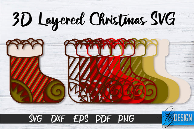 3D Layered Christmas SVG | Christmas Design | Multilayered SVG SVG Fly Design 