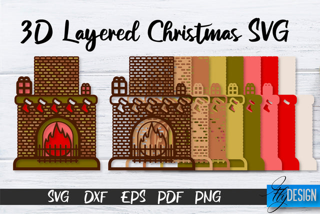 3D Layered Christmas SVG | Christmas Design | Multilayered SVG SVG Fly Design 
