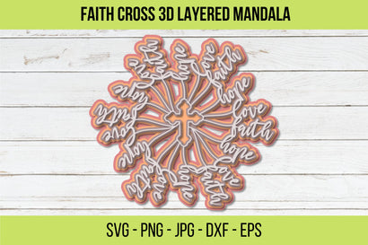 3D Layered Cross Mandala, Faith Cross Mandala Svg, Christian Svg files for Cricut, Glowforge Svg, Laser cut file,Multilayered Cross SVG SVG NextArtWorks 