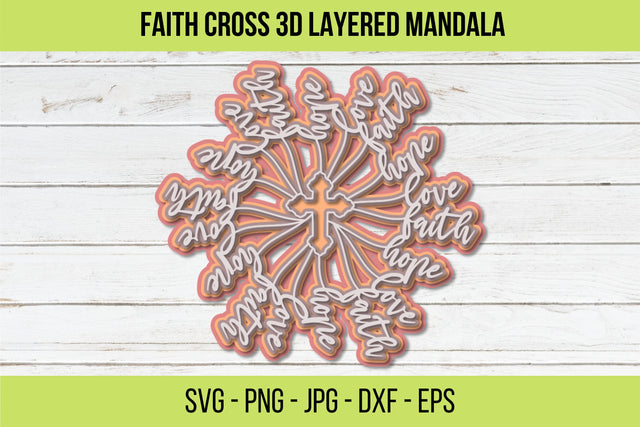 3D Layered Cross Mandala, Faith Cross Mandala Svg, Christian Svg files for Cricut, Glowforge Svg, Laser cut file,Multilayered Cross SVG SVG NextArtWorks 
