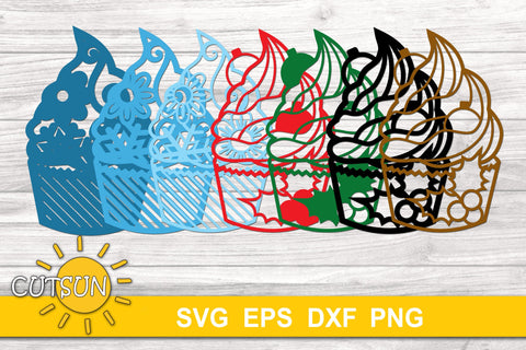 3D Layered Cupcake Mandala Christmas Baubles SVG - 7 layers 3D Paper CutsunSVG 
