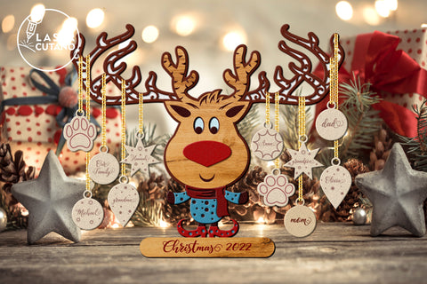 3D Layered DEER CHRISTMAS | Multilayer Laser Cut Files | 3D Designs, Mini Design Bundles SVG LaserCutano 