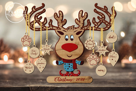3D Layered DEER CHRISTMAS | Multilayer Laser Cut Files | 3D Designs, Mini Design Bundles SVG LaserCutano 