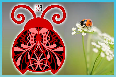 3D Layered Design | Ladybug Mandala SVG file | Multi Layered Mandala SVG SVG Harbor Grace Designs 