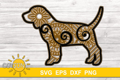 3D Layered Dog Beagle SVG 3D Paper CutsunSVG 