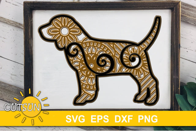 3D Layered Dog Beagle SVG 3D Paper CutsunSVG 