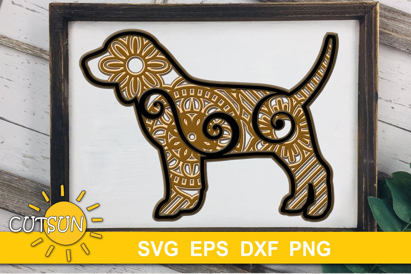 3D Layered Dog Beagle SVG 3D Paper CutsunSVG 