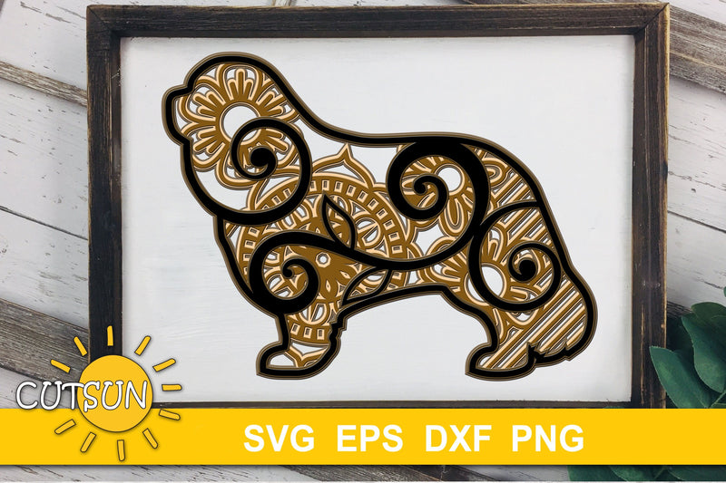 3D Layered Dog Cavalier King Charles Spaniel SVG 3D Paper CutsunSVG 
