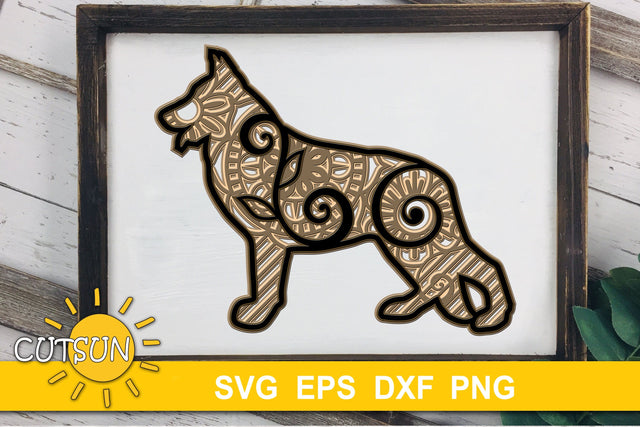 3D Layered Dog German Shepherd SVG 3D Paper CutsunSVG 